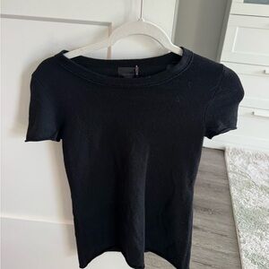 J. Crew Black Cashmere Short Sleeve Tee